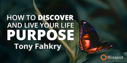 how to discover and live your life purpose online course with tony fahkry blisspot