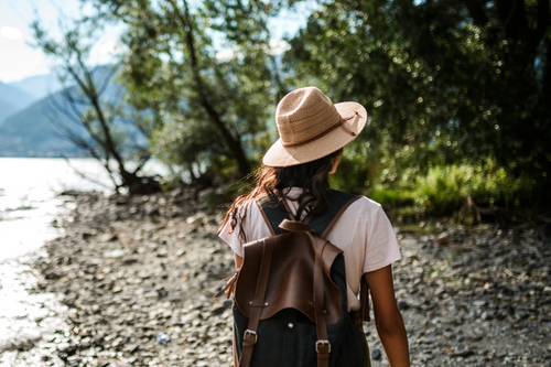 Beautiful hispanic woman enjoying nature