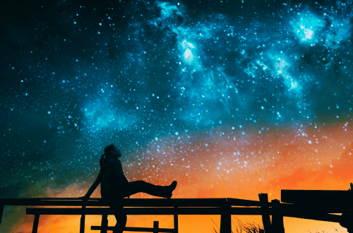 Stars shining in a dark sky – overcoming adversity metaphor