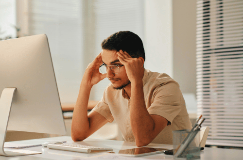 Man with prolonged tension working out how to deal with stress