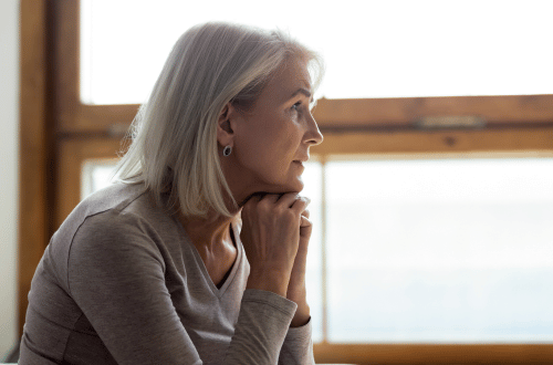 Women with light colours hair feeling disconnected with her true empowerment