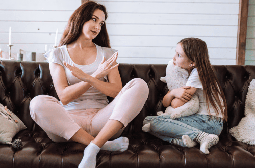 Mother setting boundaries with family for her daughter