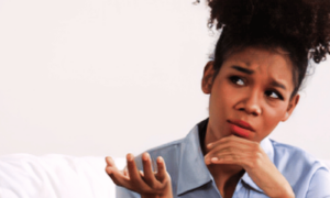 Comparison to others as a woman talks to someone else about particular issues