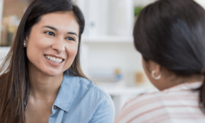 Emotional boundaries being effectively set as one woman speaks to another woman