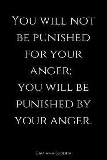 you will not be punished for your anger; you will be punished by your anger