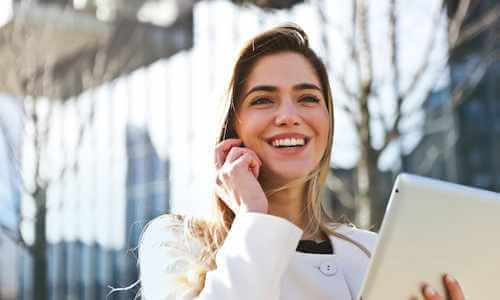 woman smiling