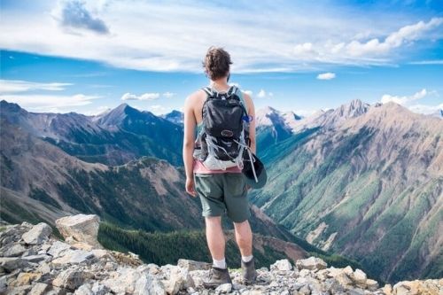 man on a mountain