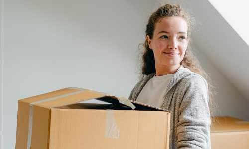 woman moving house