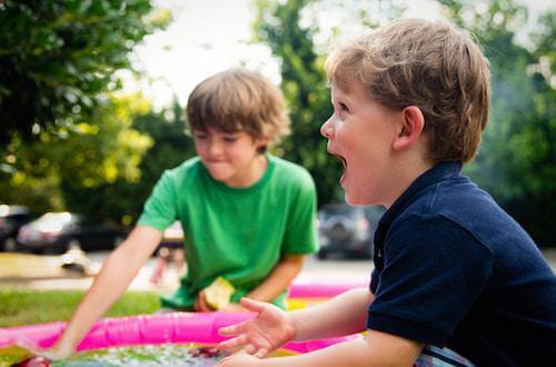 two boys having fun