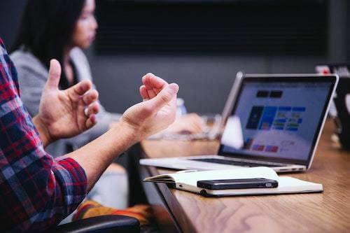 man giving a business presentation