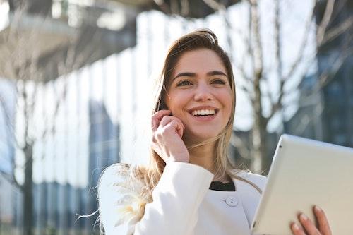 Woman smiling