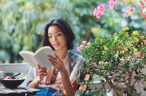 A woman reading