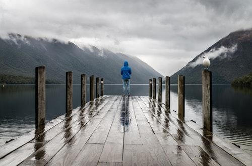 Person standing on pier