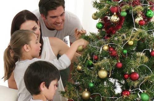 Family Decorating Christmas Tree