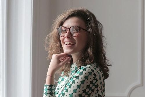 Girl in glassess smiling