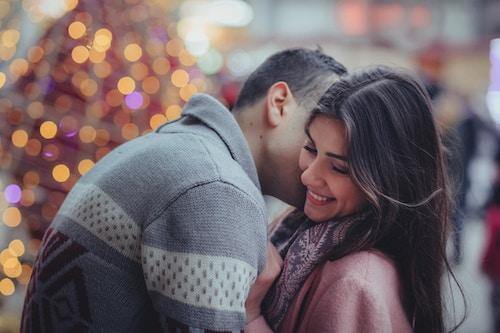 a couple enjoying their Christmas