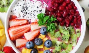 high vitamin healthy fruit strawberry blueberry kiwi raspberry mango blackberry