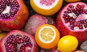 healthy high in vitamin c fruit orange pomegranate lemon