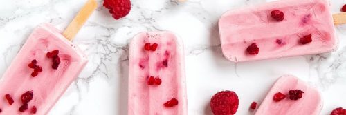 sweet raspberry ice cream on table